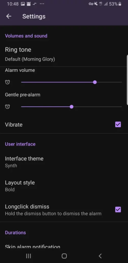 Simple Alarm Settings