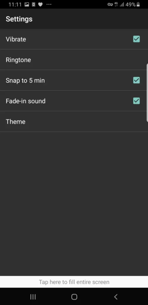 Talalarmo App Settings