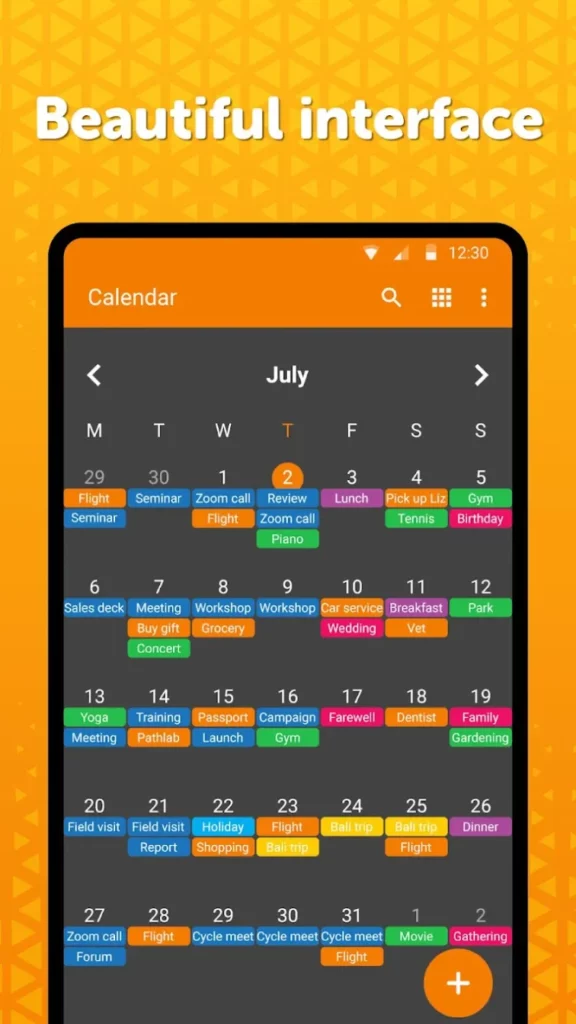 Simple Calendar Time Management Tool