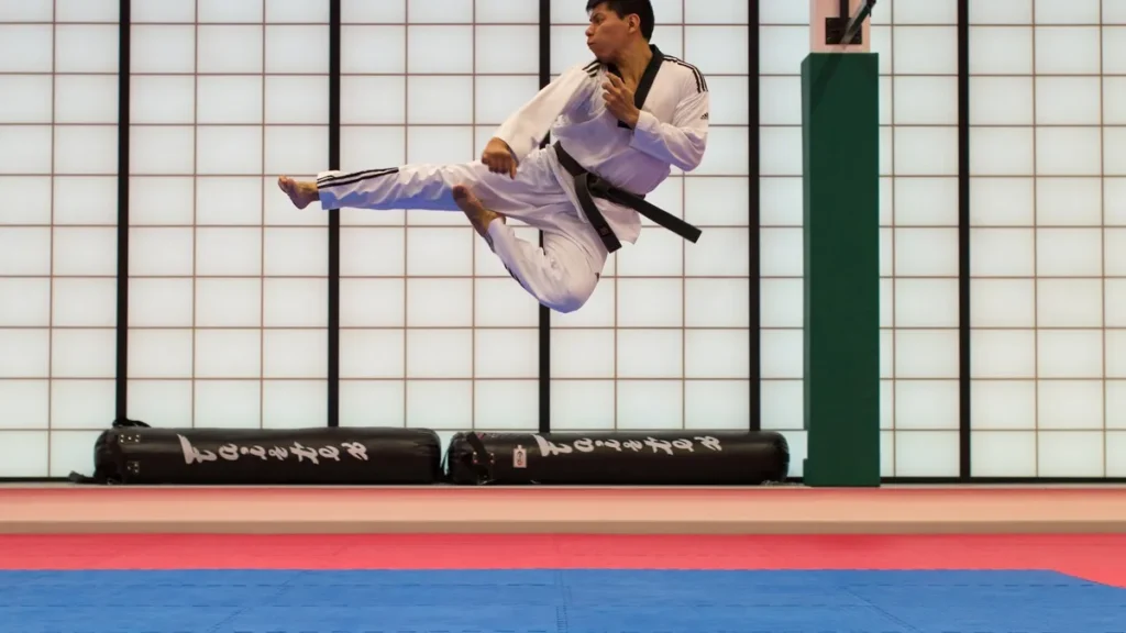 Taekwondo flying kick
