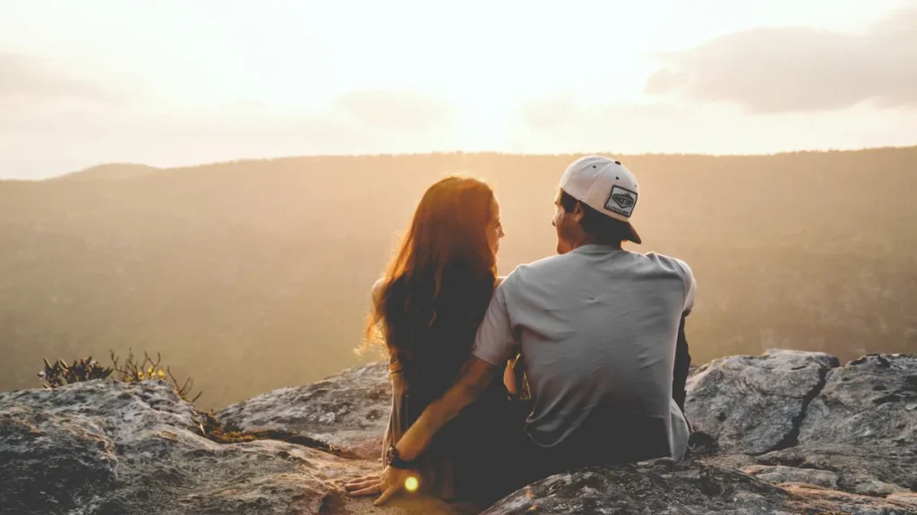 Couple sitting together