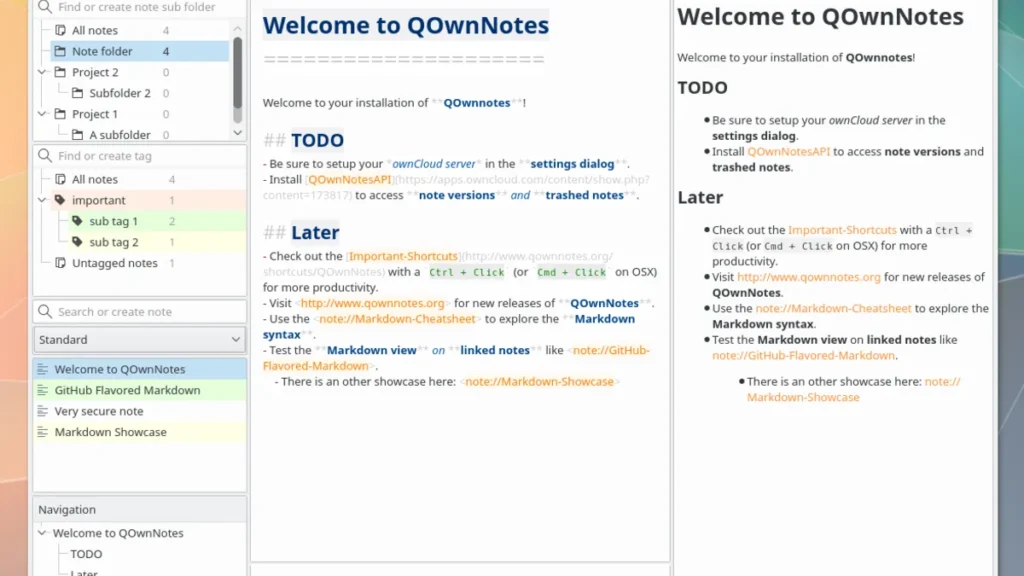 QOwnNotes Screenshot