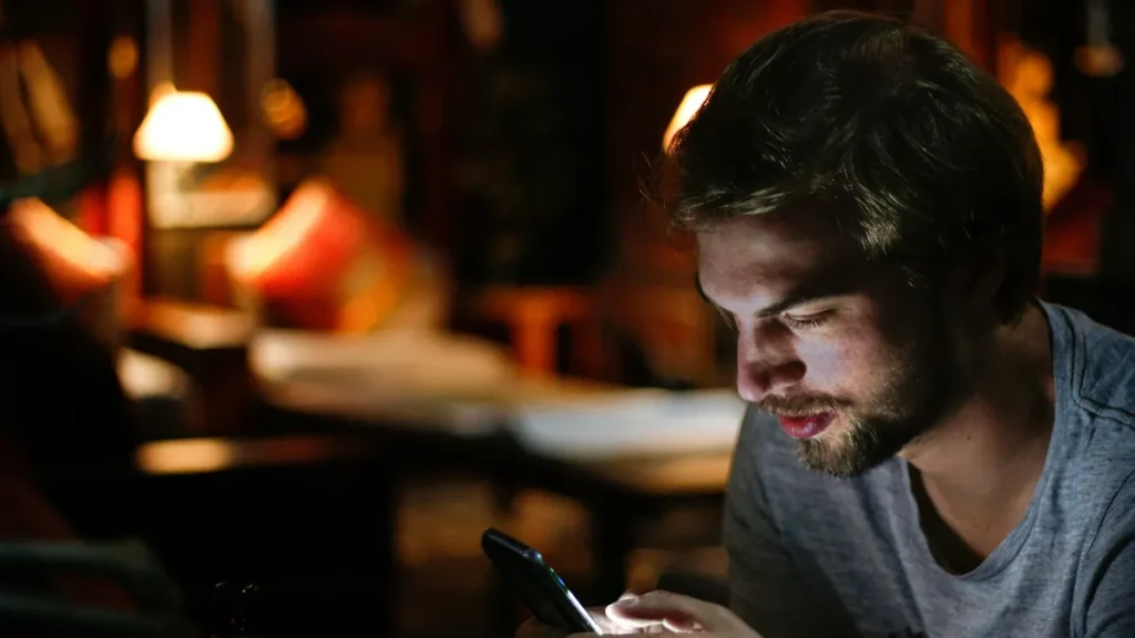Man looking at phone