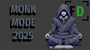 Monk Mode 2025 Title with modern day monk in robes