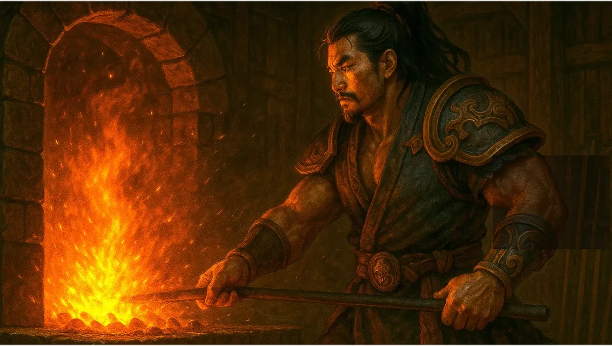 warrior forging weapons